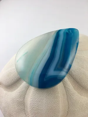 Copy of GRACE - Onyx Agate Blue & White Teardrop Pendant