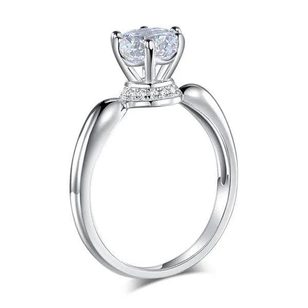Created Diamond 6 Claws Crown Anniversary Ring 1.25 Ct