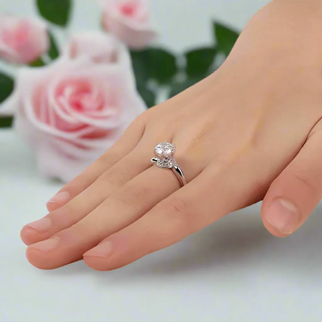 Created Diamond 6 Claws Crown Anniversary Ring 1.25 Ct