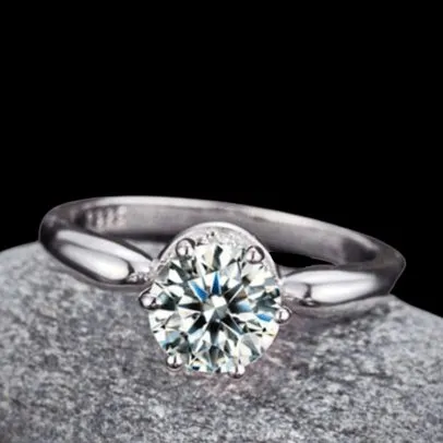 Created Diamond 6 Claws Crown Anniversary Ring 1.25 Ct
