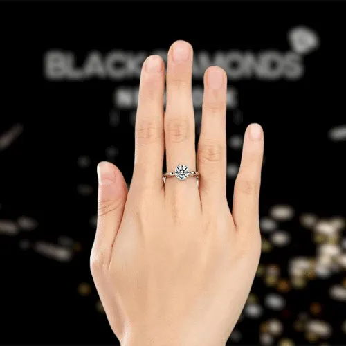 Created Diamond 6 Claws Crown Anniversary Ring 1.25 Ct