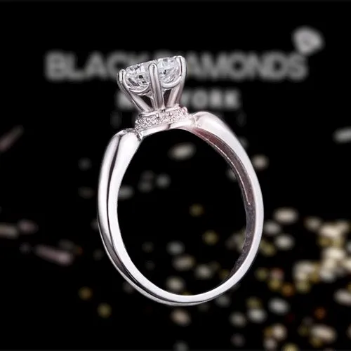 Created Diamond 6 Claws Crown Anniversary Ring 1.25 Ct