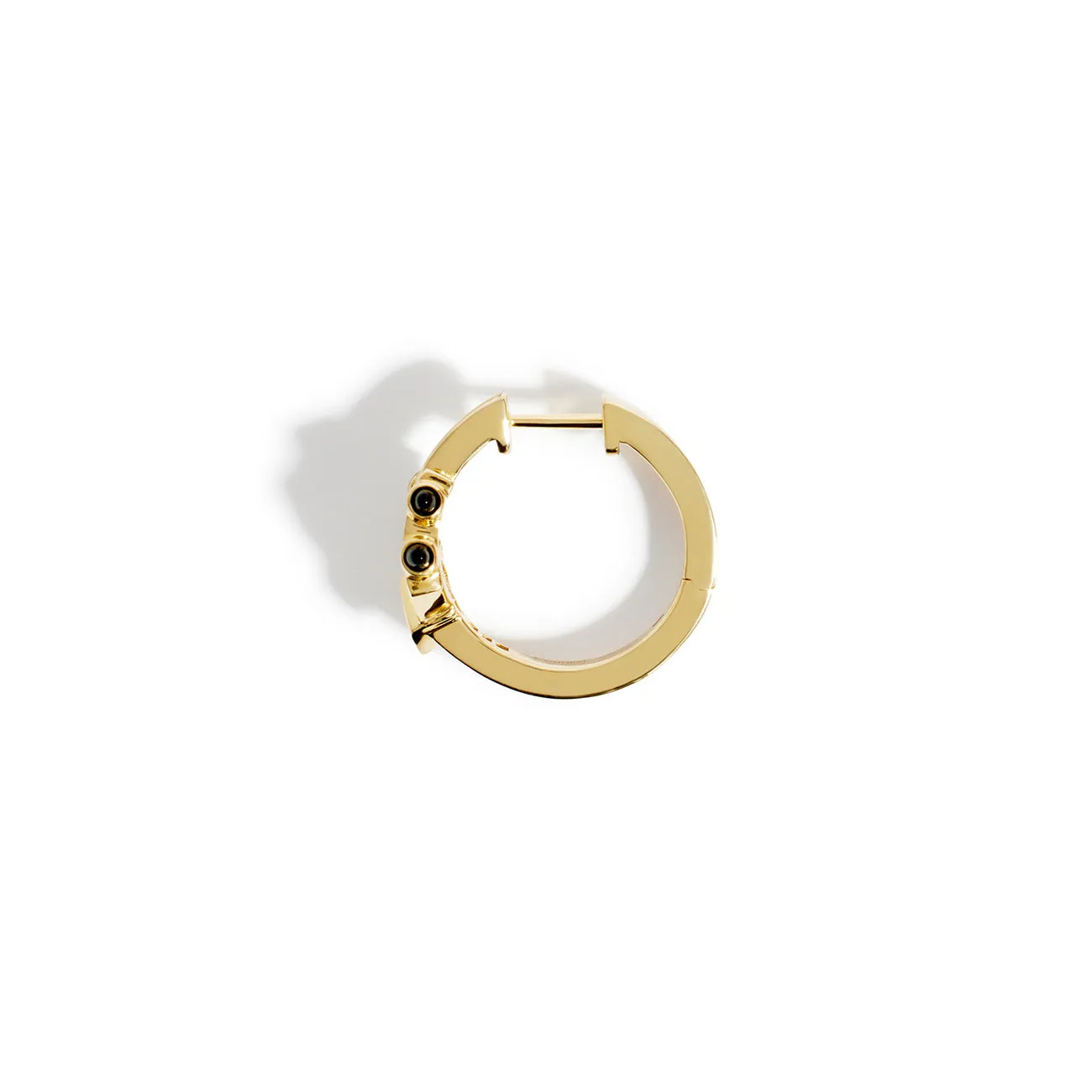 Créole Spike - Or Jaune, Agates Noires & Diamants