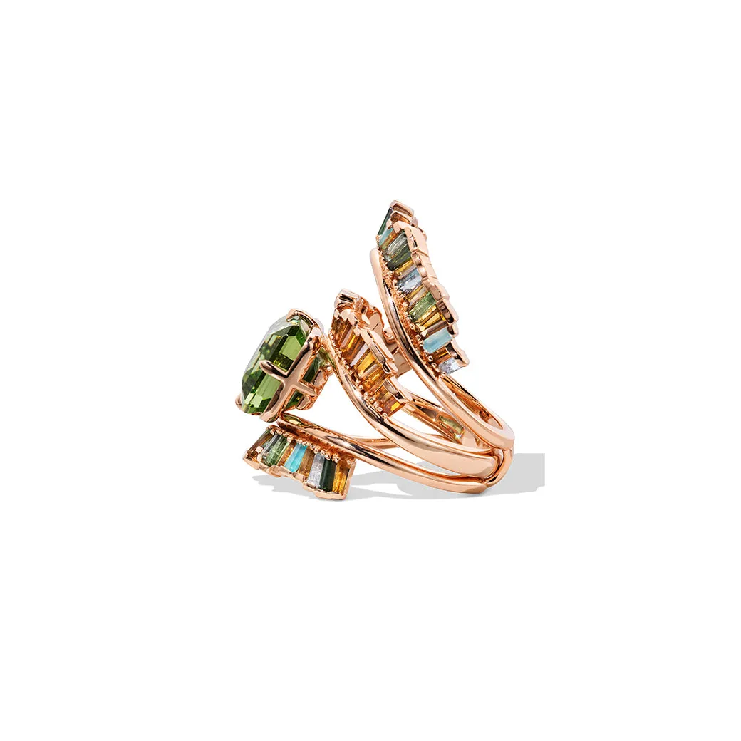 Crown & Head Ring - Green Tourmaline