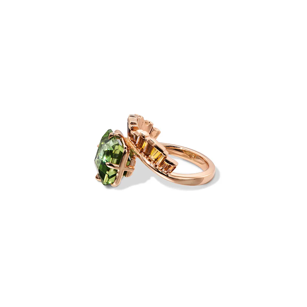 Crown & Head Ring - Green Tourmaline