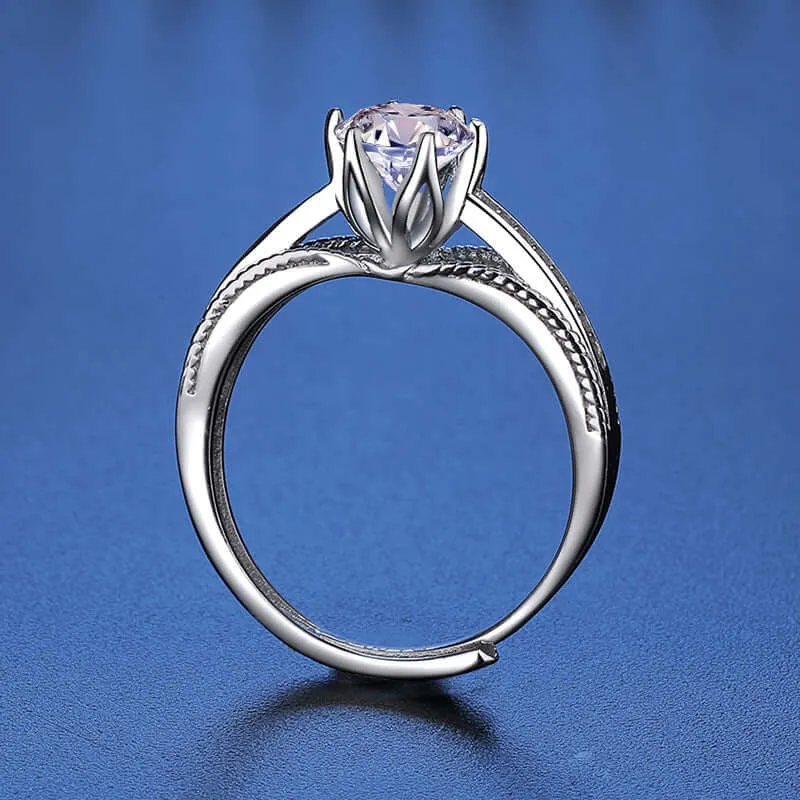 Crown Marriage Proposal Moissanite Ring