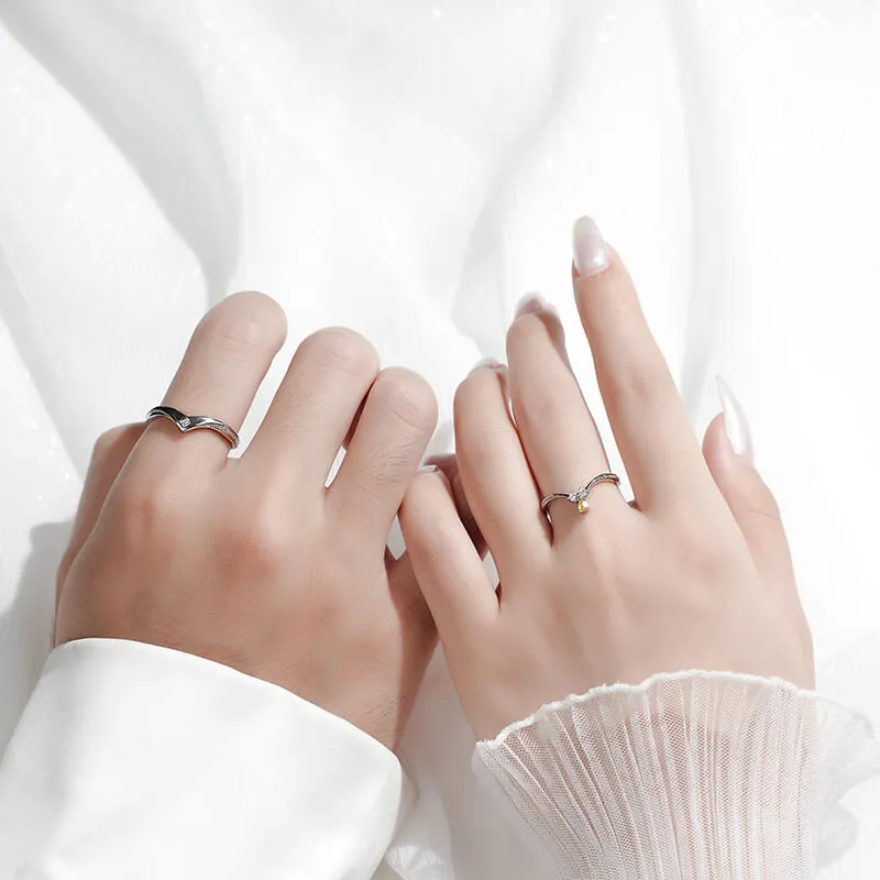 Crown of Love CZ Couple Rings
