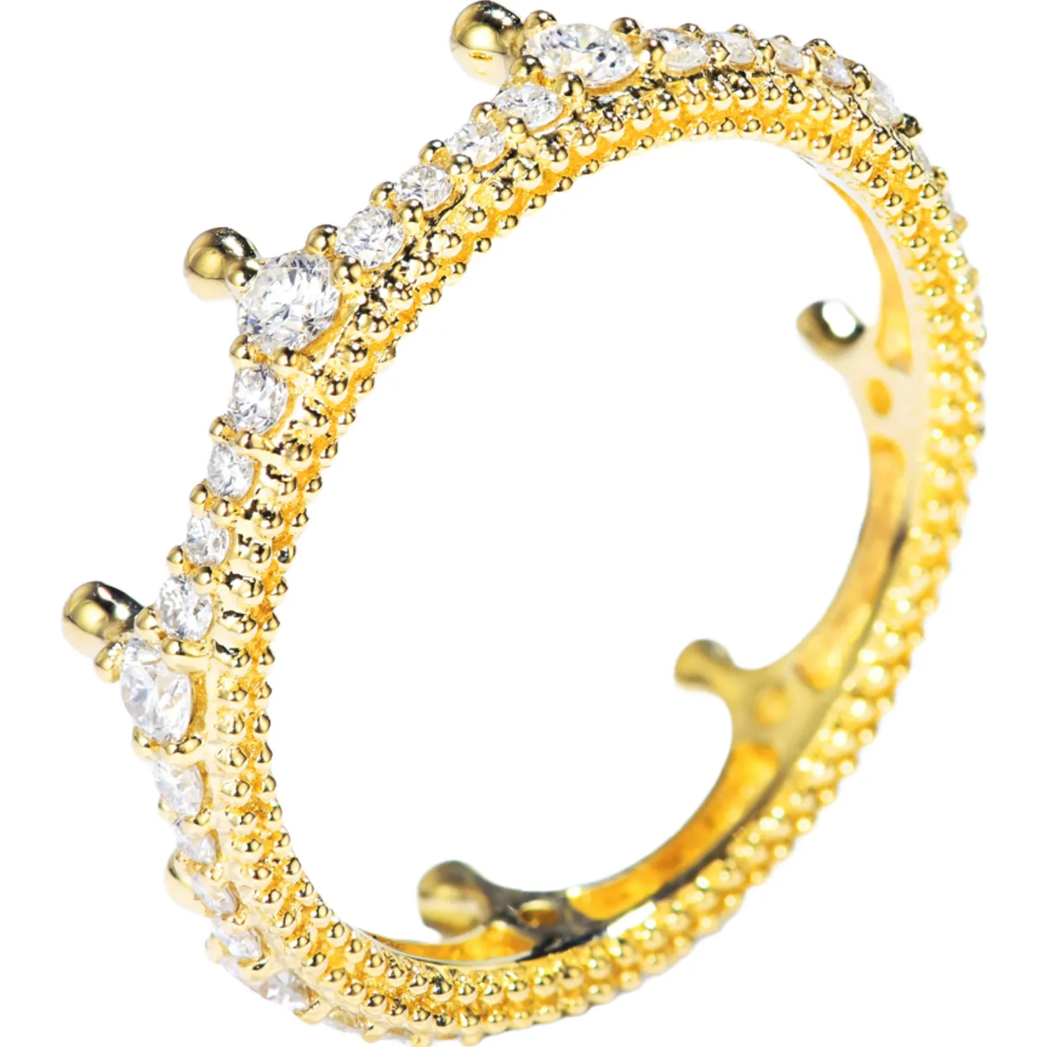 Crown Shape Full Eternity Diamond Wedding Ring