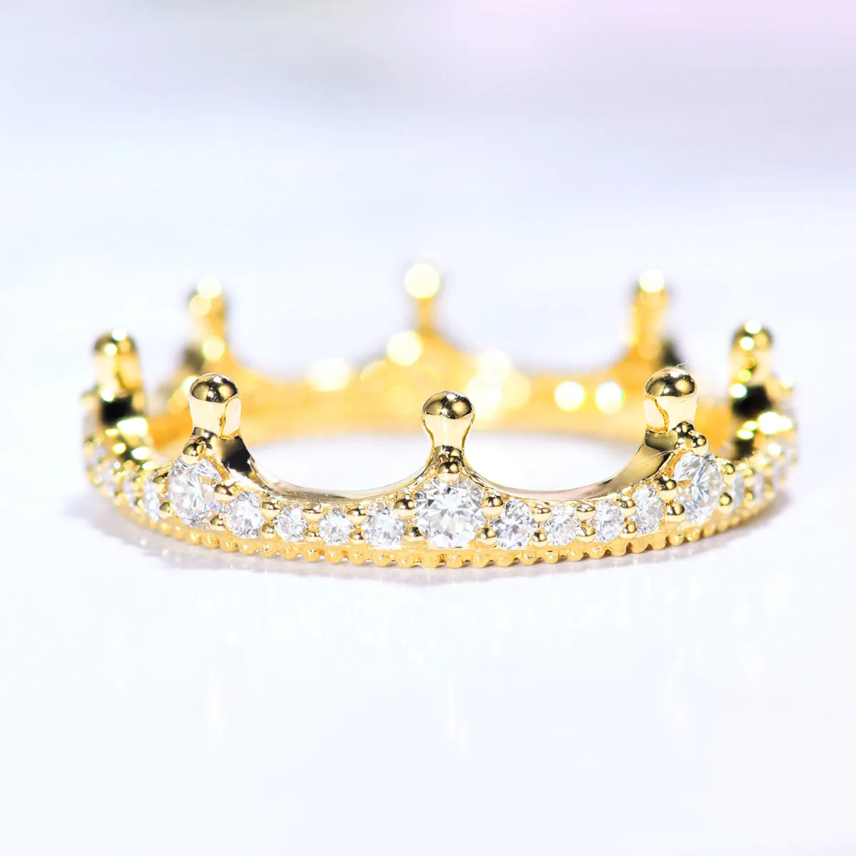 Crown Shape Full Eternity Diamond Wedding Ring