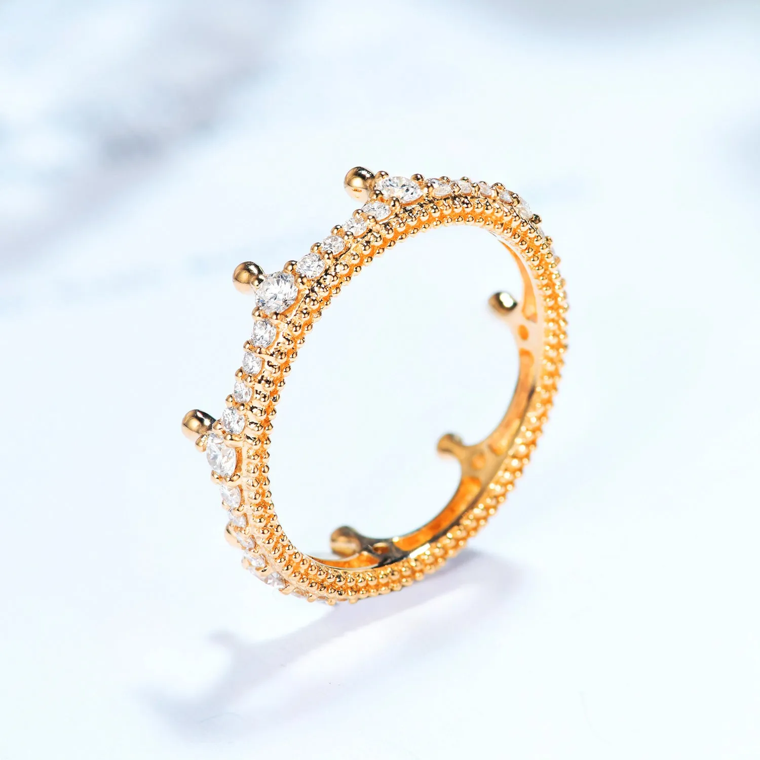 Crown Shape Full Eternity Diamond Wedding Ring
