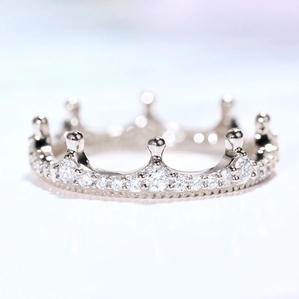 Crown Shape Full Eternity Diamond Wedding Ring