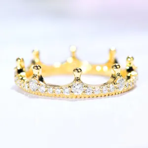 Crown Shape Full Eternity Diamond Wedding Ring