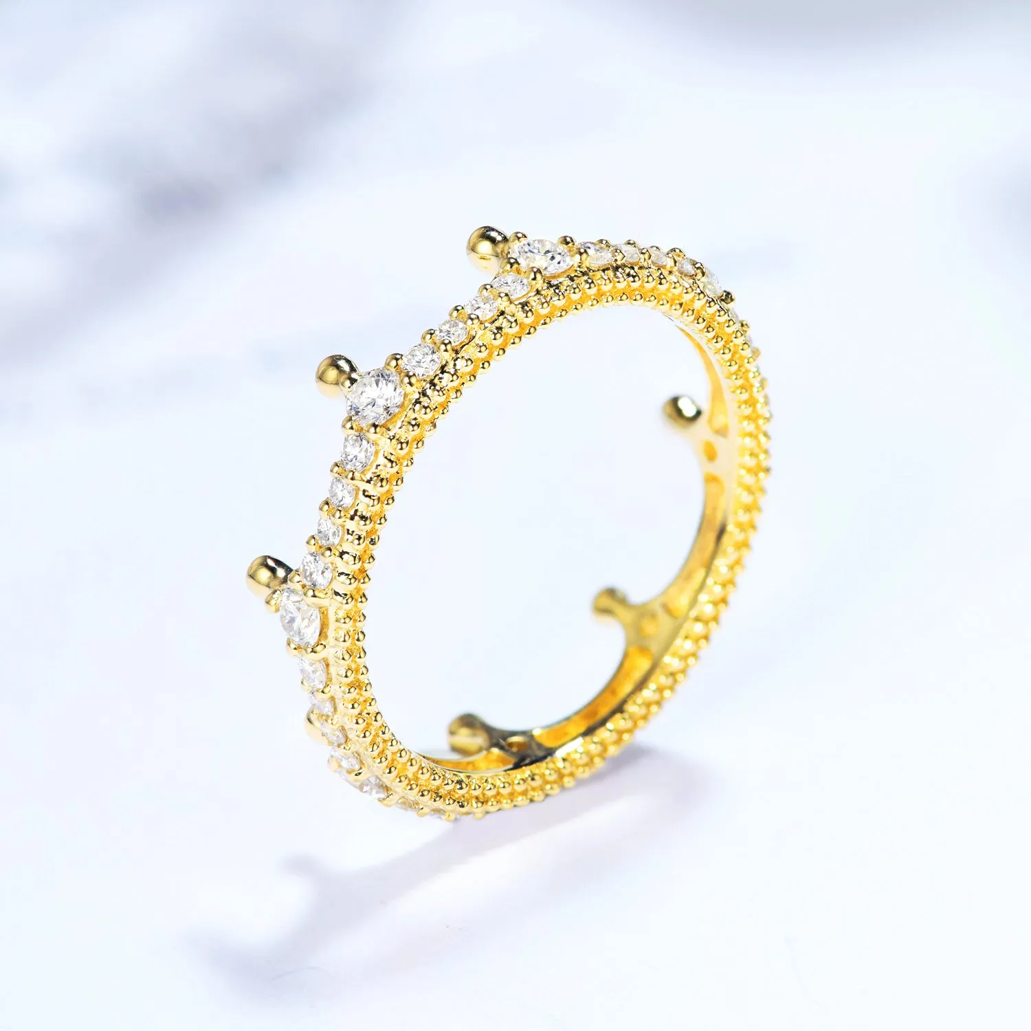 Crown Shape Full Eternity Diamond Wedding Ring