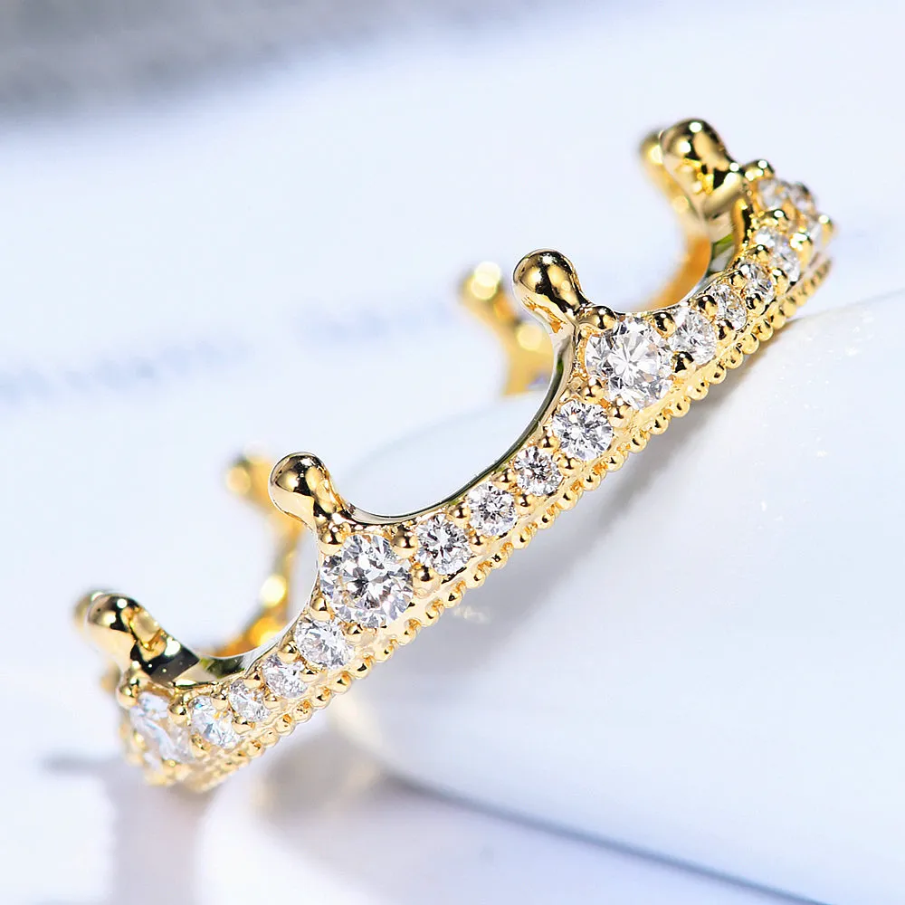 Crown Shape Full Eternity Diamond Wedding Ring