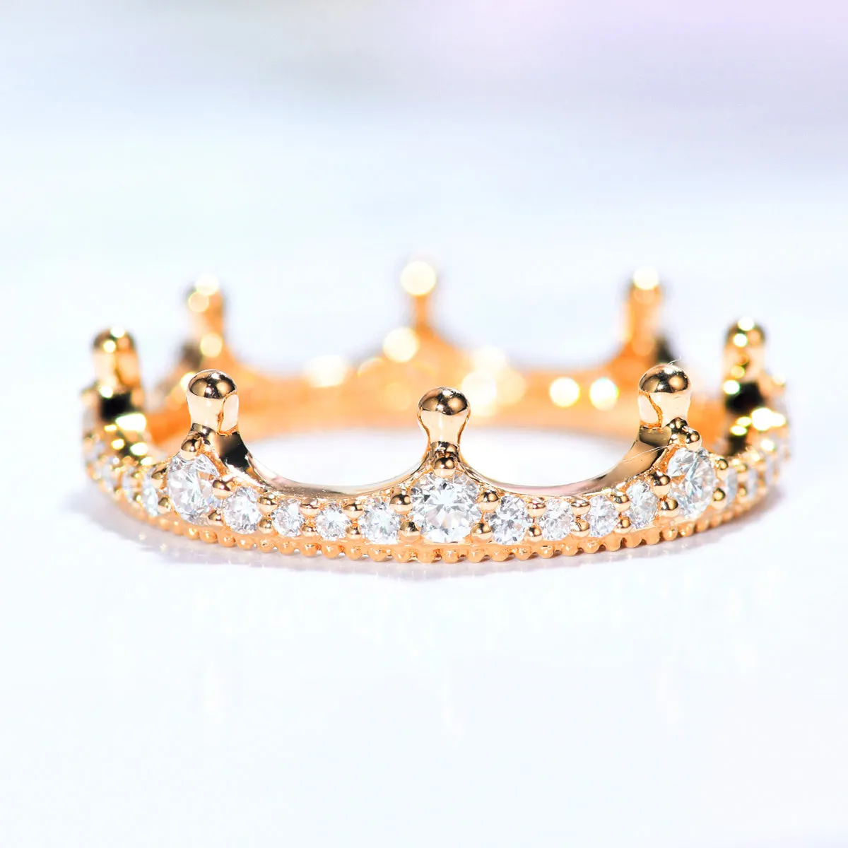 Crown Shape Full Eternity Diamond Wedding Ring