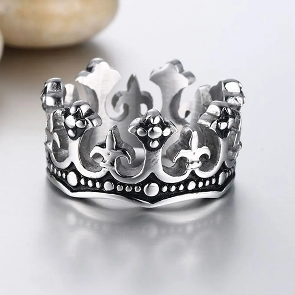 Crown Stainless Steel Ring 316L