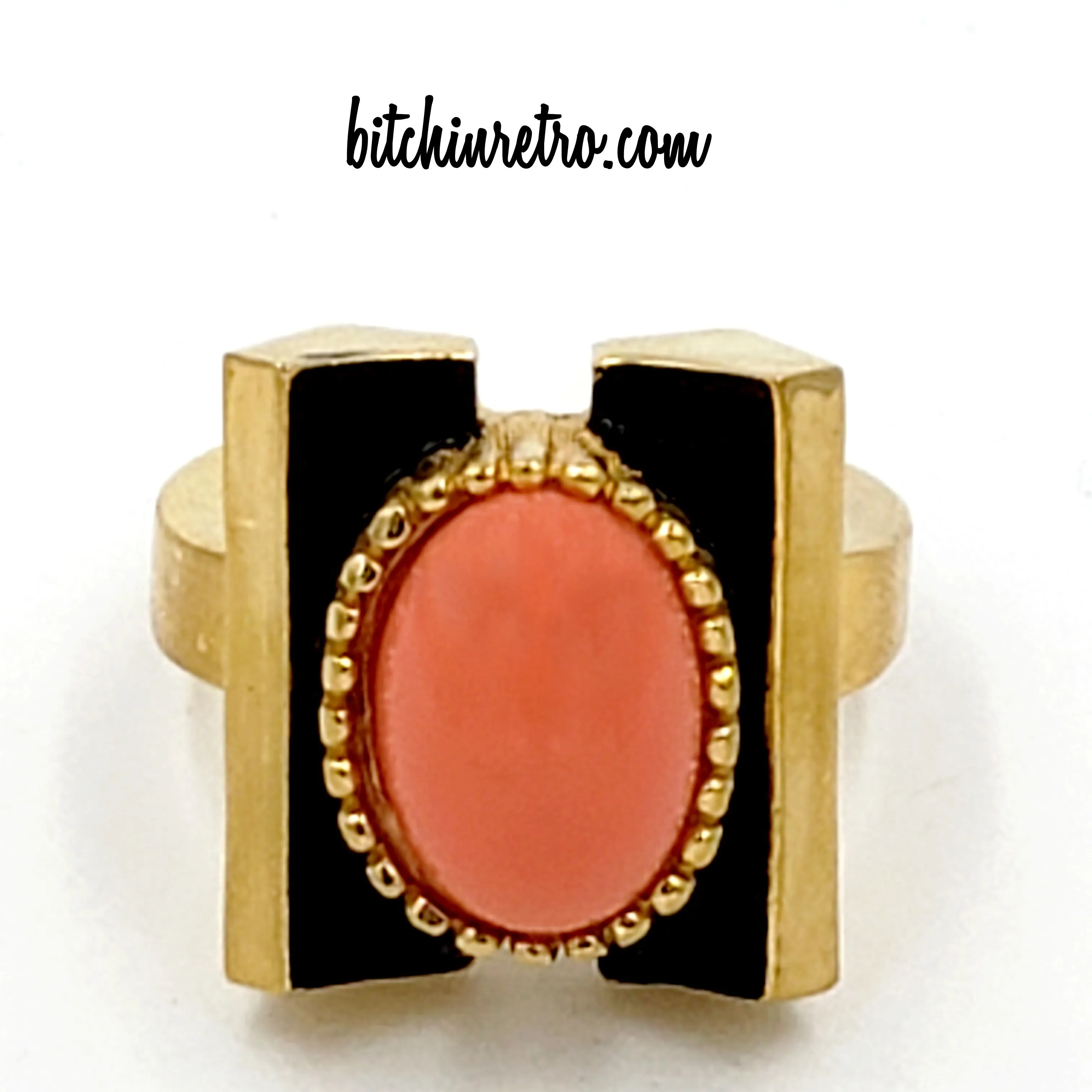 Crown Trifari Vintage Cocktail Ring With Art Deco Style