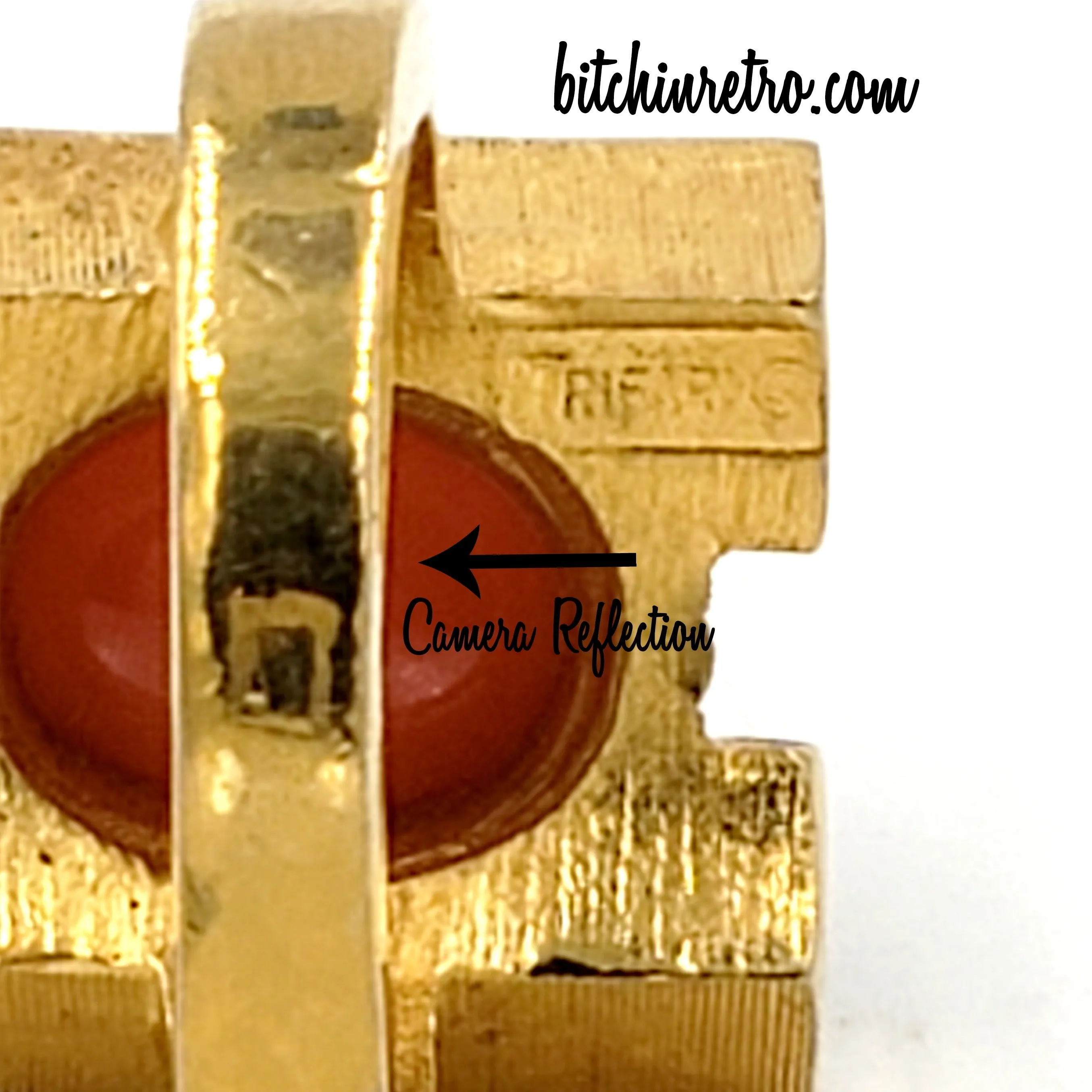 Crown Trifari Vintage Cocktail Ring With Art Deco Style