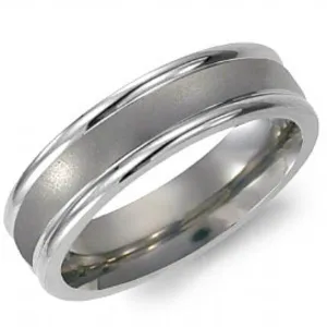 CrownRing 7MM Titanium Sandblast Center Wedding Band