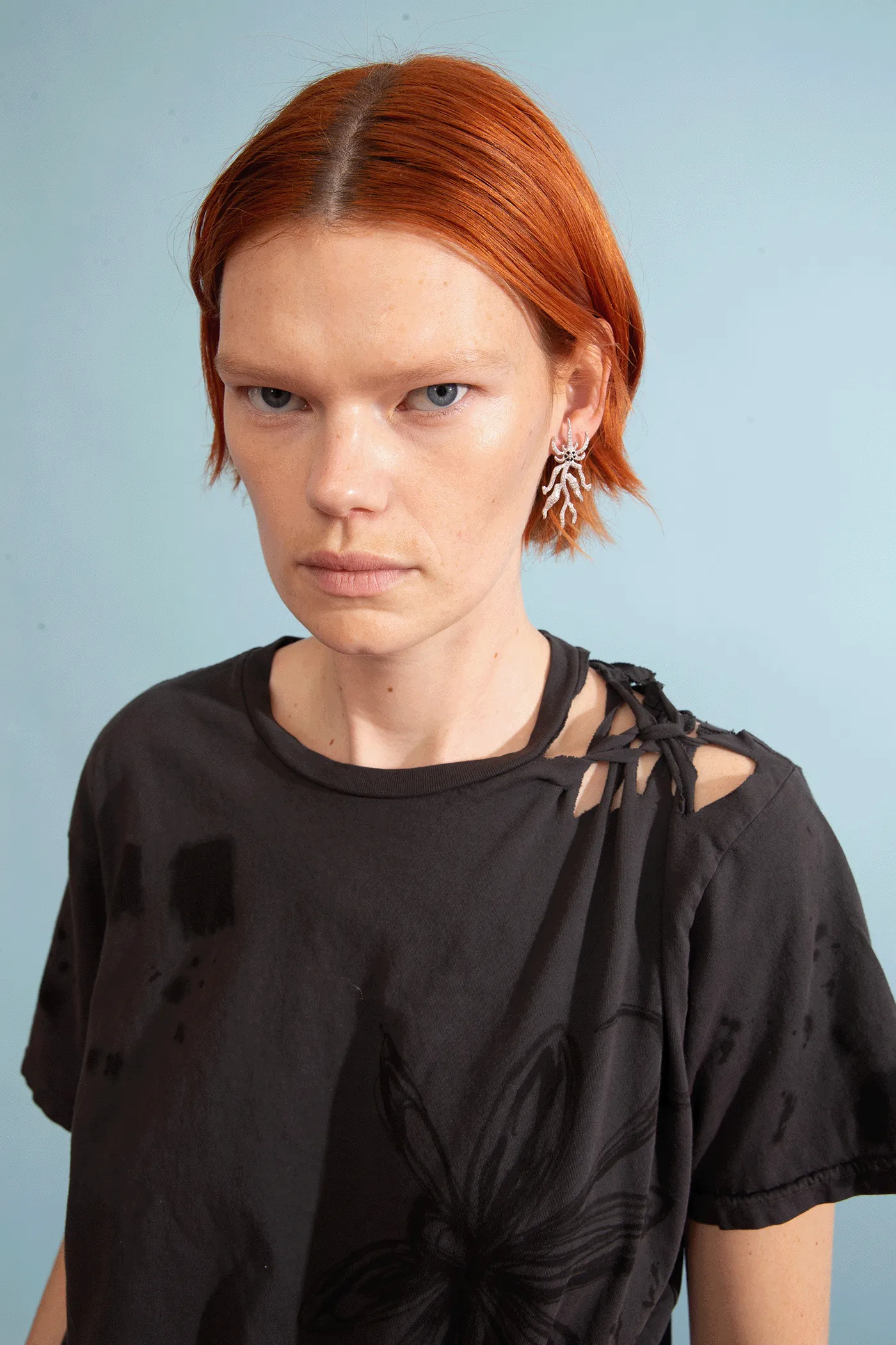 CRYSTAL SPIKE MONSTER MIX EARRING