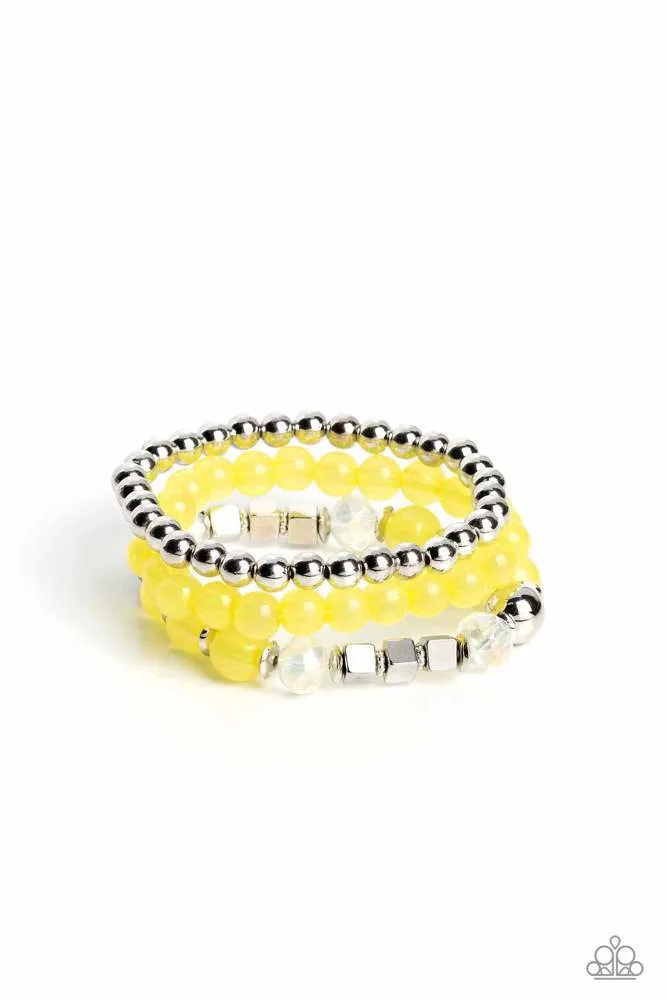 CUBE Your Enthusiasm Yellow Bracelet Paparazzi