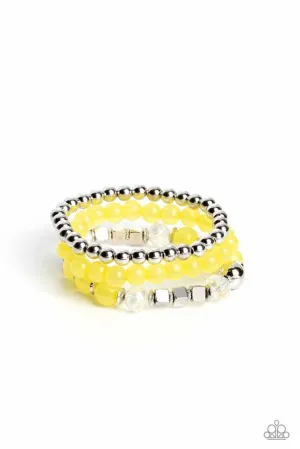 CUBE Your Enthusiasm Yellow Bracelet Paparazzi