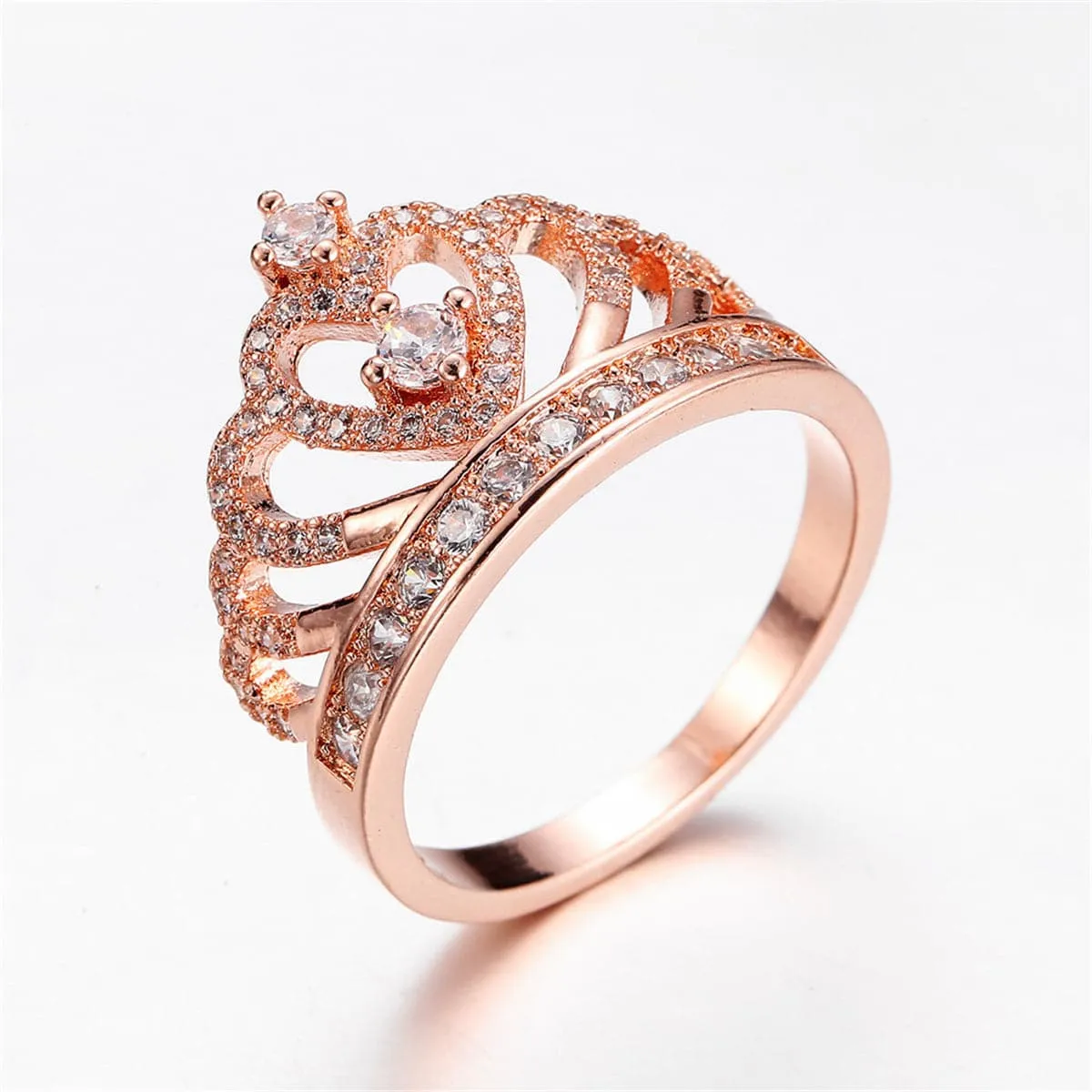 Cubic Zirconia & 18K Rose Gold-Plated My Queen Statement Ring