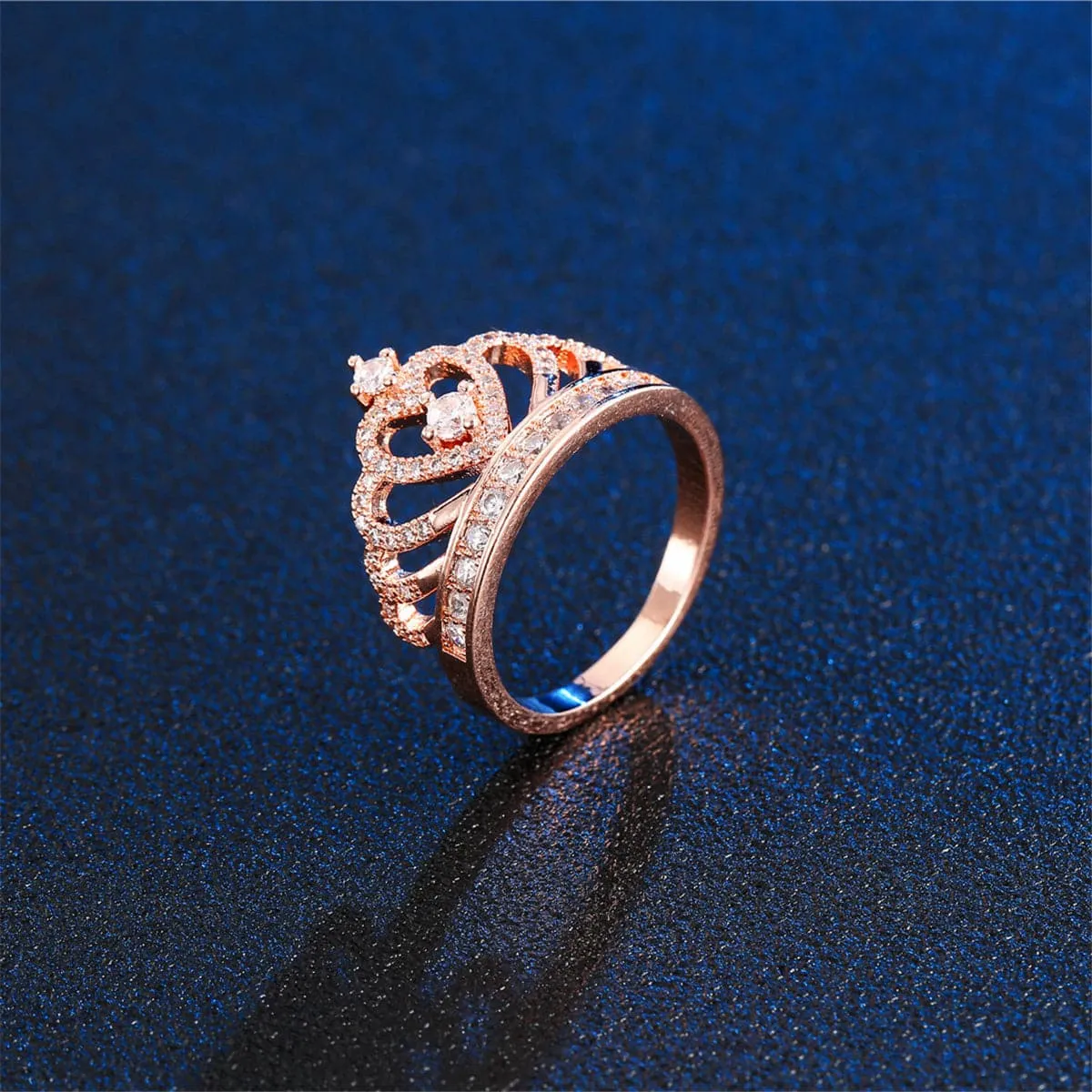 Cubic Zirconia & 18K Rose Gold-Plated My Queen Statement Ring