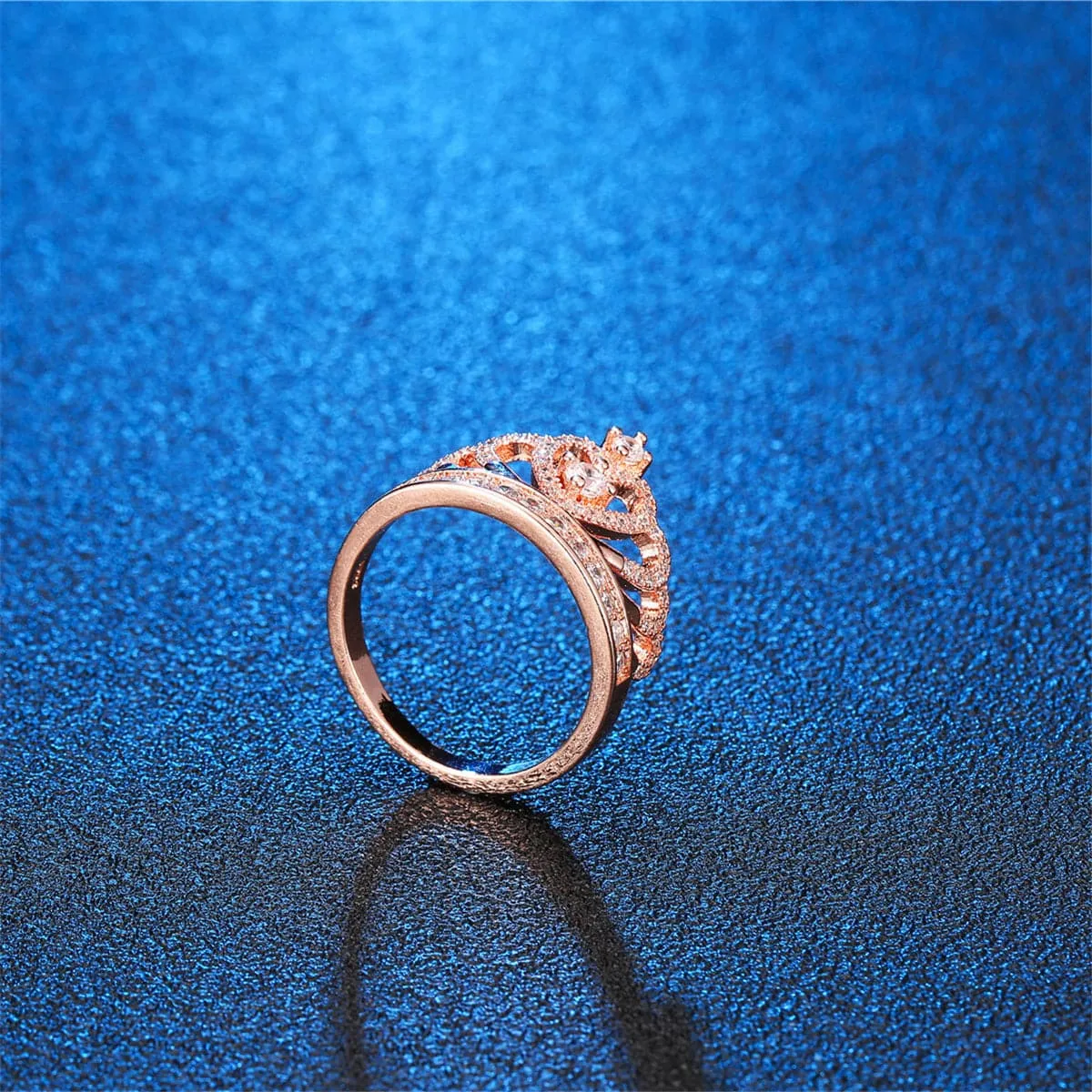 Cubic Zirconia & 18K Rose Gold-Plated My Queen Statement Ring