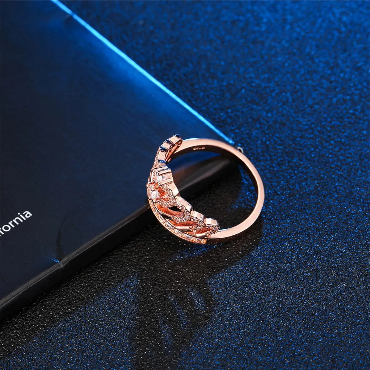 Cubic Zirconia & 18K Rose Gold-Plated My Queen Statement Ring