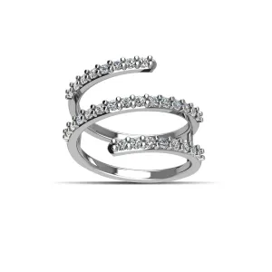 Cubic Zirconia Fashion Geo Ring in Sterling Silver