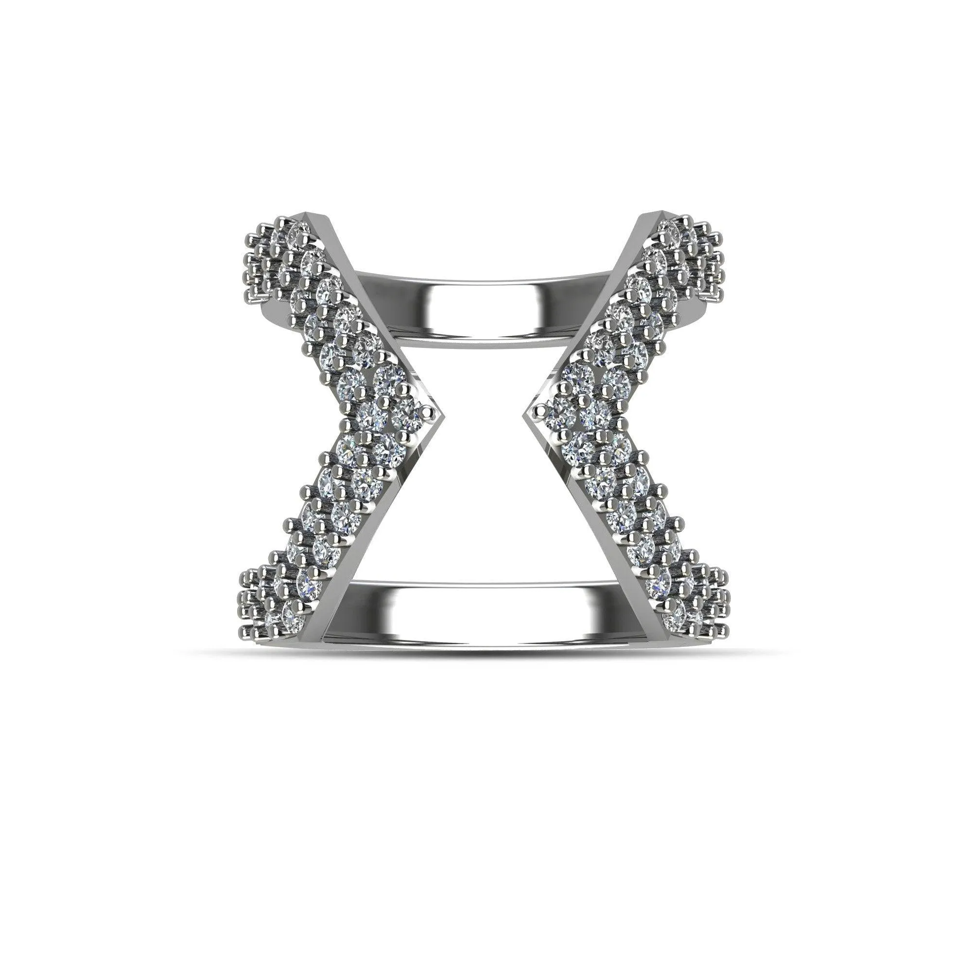 Cubic Zirconia Fashion Geo Ring in Sterling Silver