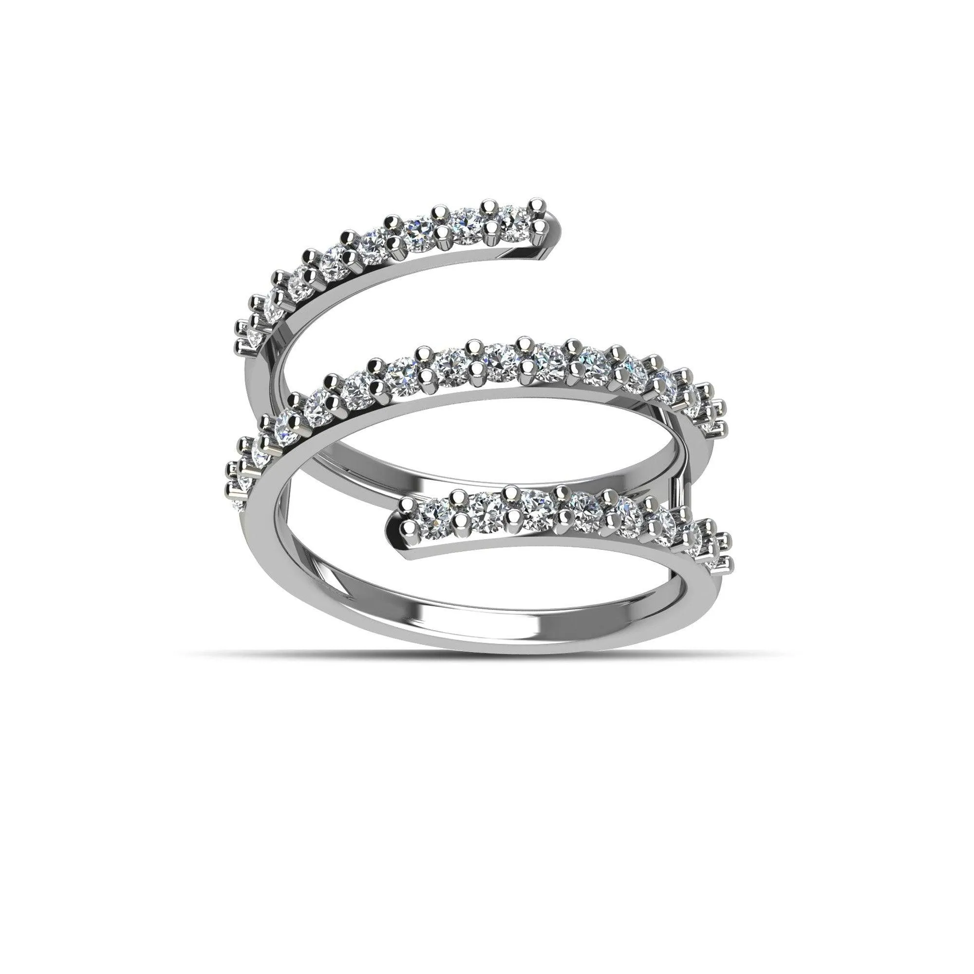 Cubic Zirconia Fashion Geo Ring in Sterling Silver