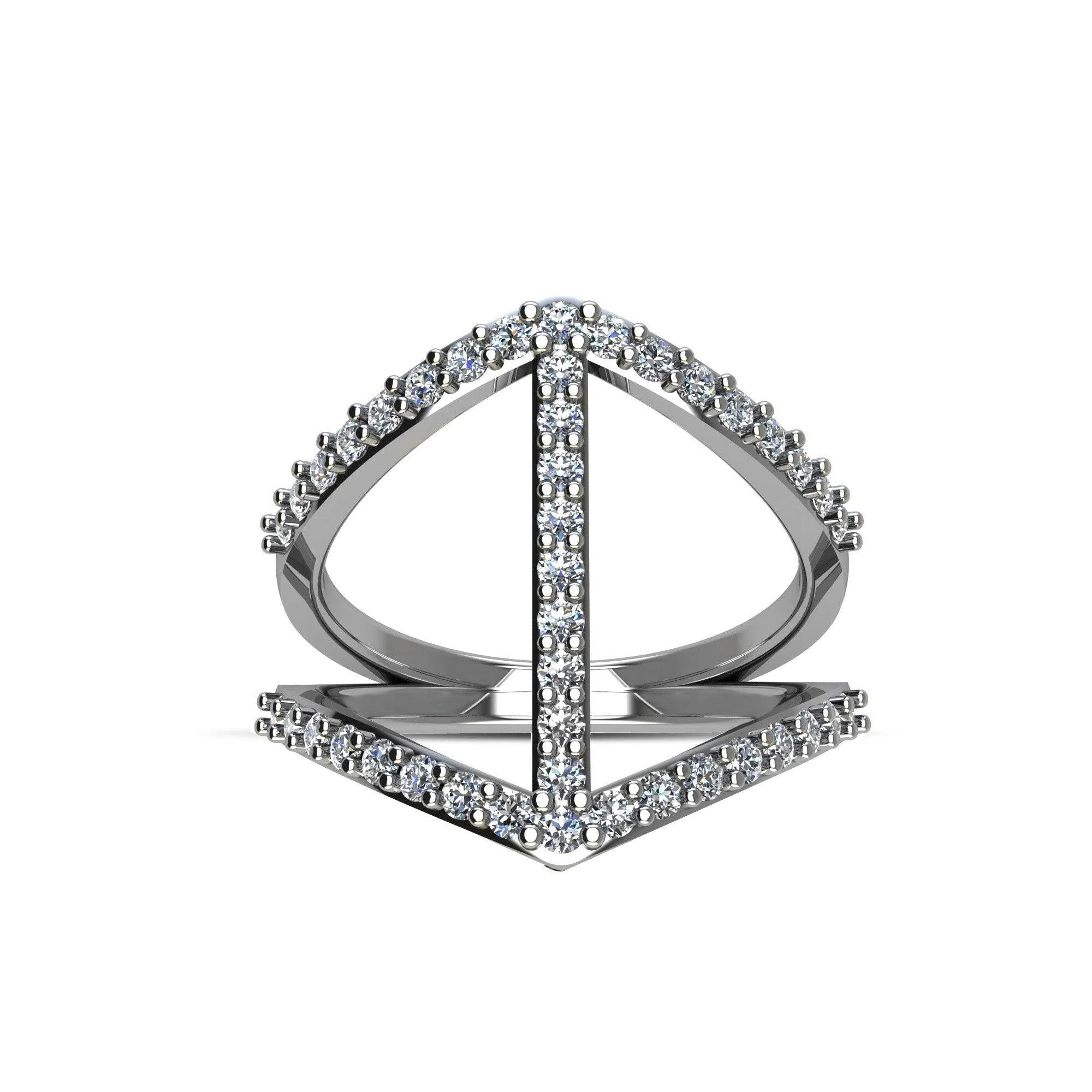 Cubic Zirconia Fashion Geo Ring in Sterling Silver