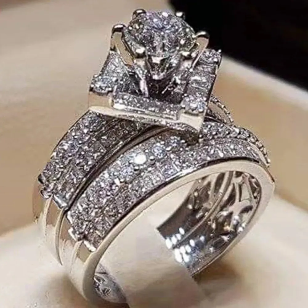 Cubic Zirconia Geometric Women Rings
