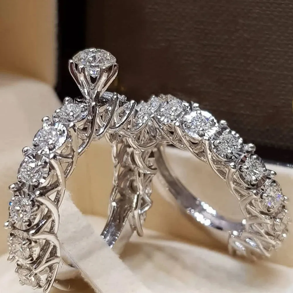 Cubic Zirconia Geometric Women Rings