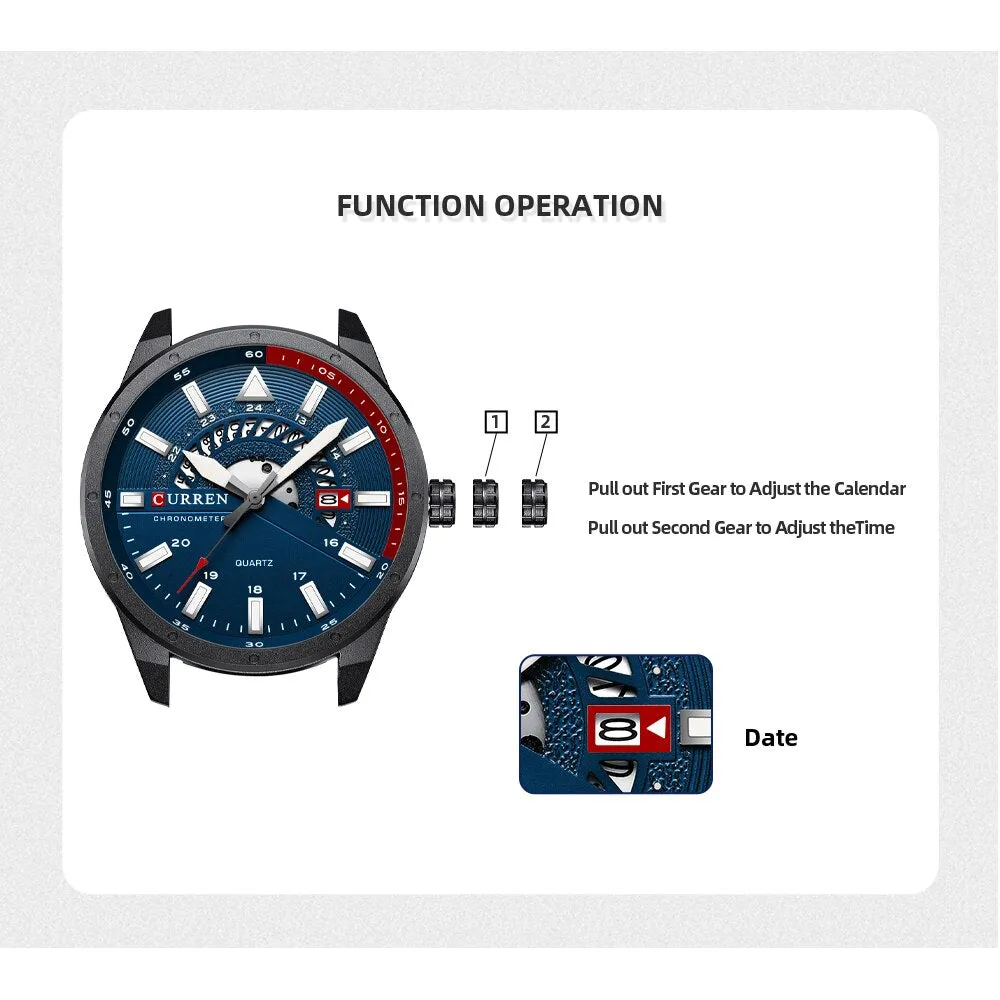 CURREN 2022 New Watch Men Luxury Fashion Sport Quartz Man Wrist Watch Analog Military Mens Waterproof Watches Calendar Clock