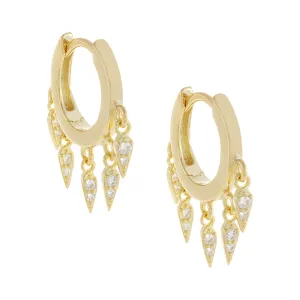 CZ Dangling Spike Huggie Earring