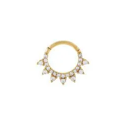 CZ Spike Cartilage Huggie Earring 14K