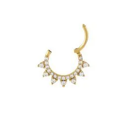 CZ Spike Cartilage Huggie Earring 14K