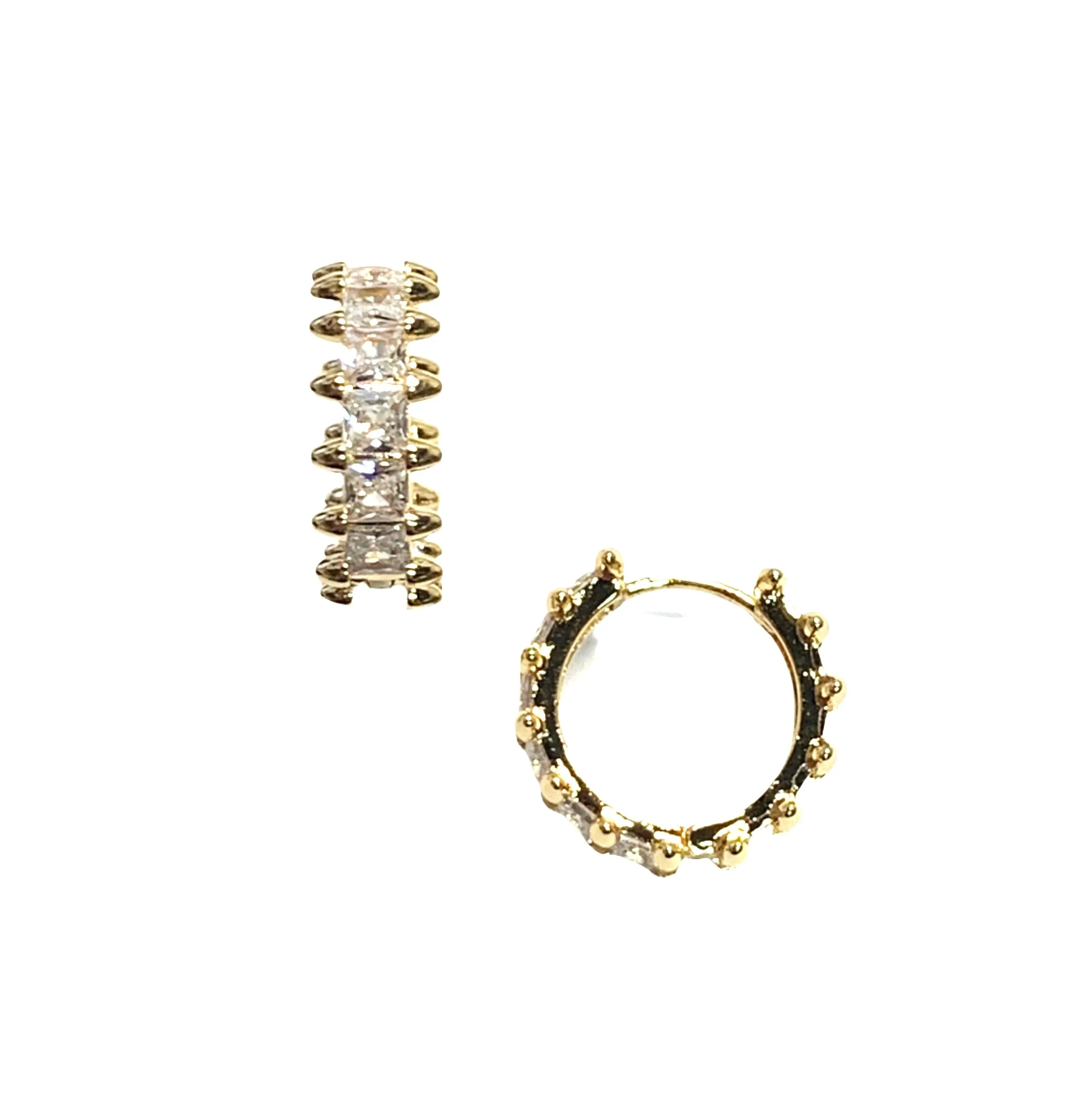CZ Spike Hinge Earrings