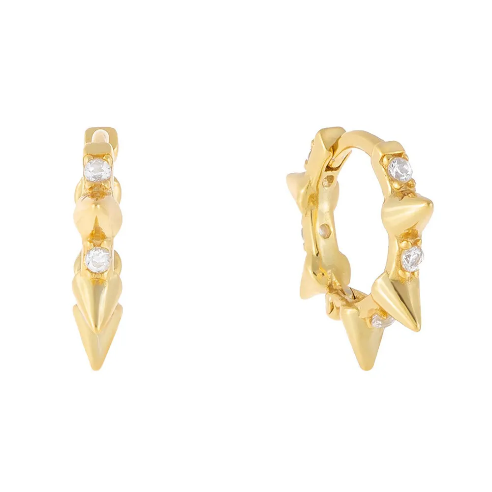 CZ Spike Huggie Earring