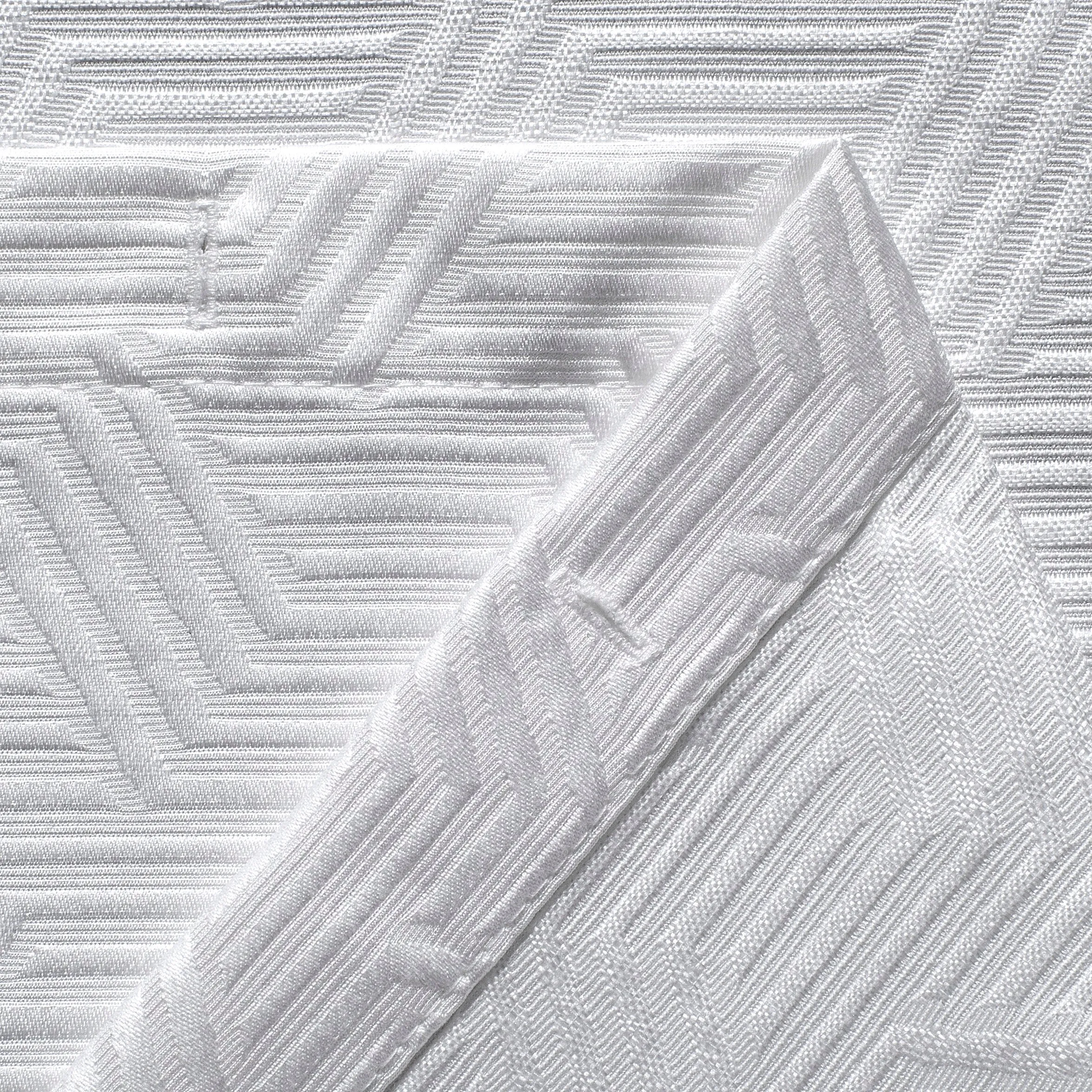 Dainty Home Monte Carlo 3D Embossed Textured Cotton Feel Geometric Designed Fabric Shower Curtain