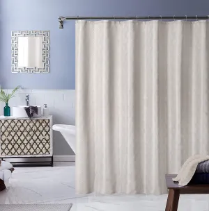 Dainty Home Monte Carlo 3D Embossed Textured Cotton Feel Geometric Designed Fabric Shower Curtain