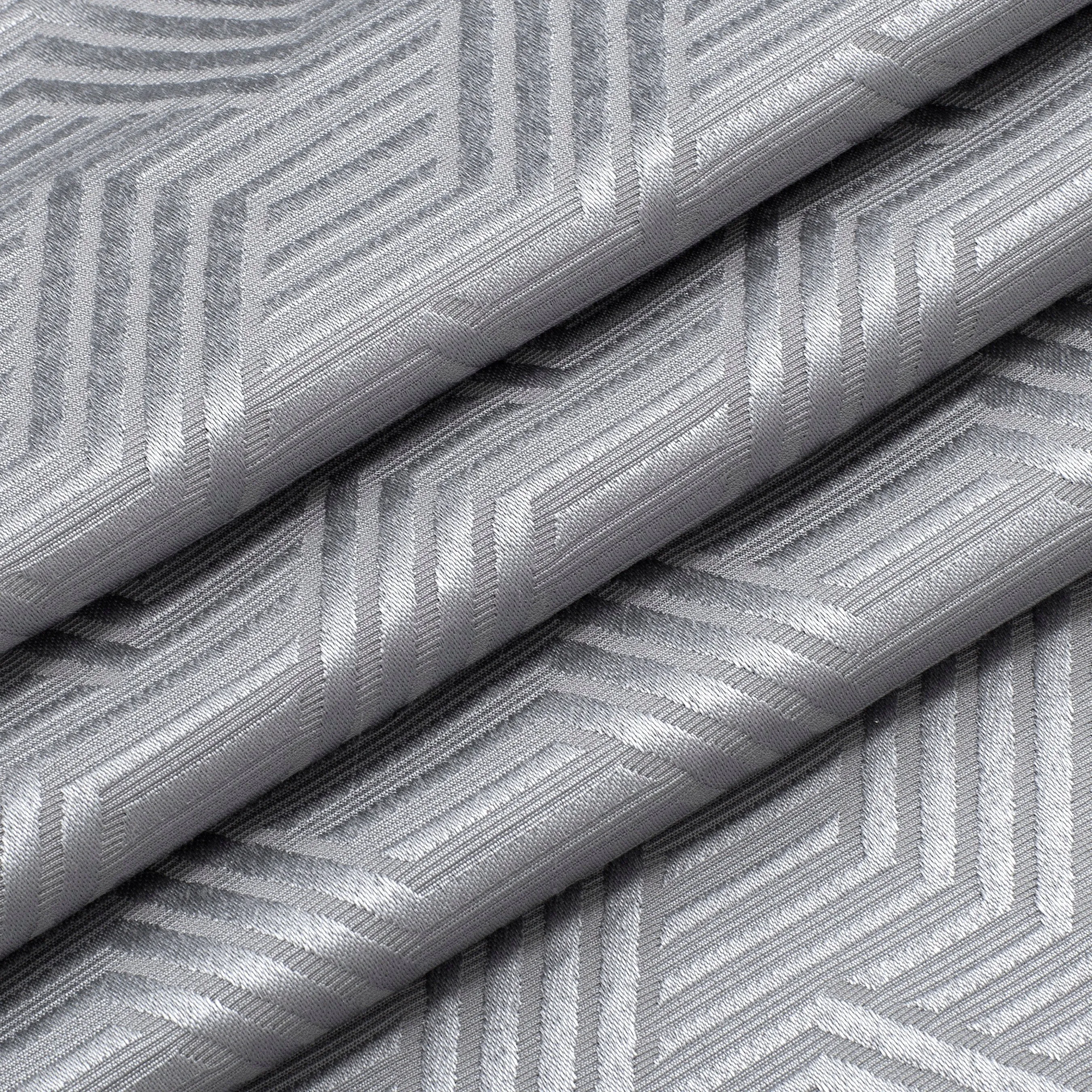 Dainty Home Monte Carlo 3D Embossed Textured Cotton Feel Geometric Designed Fabric Shower Curtain