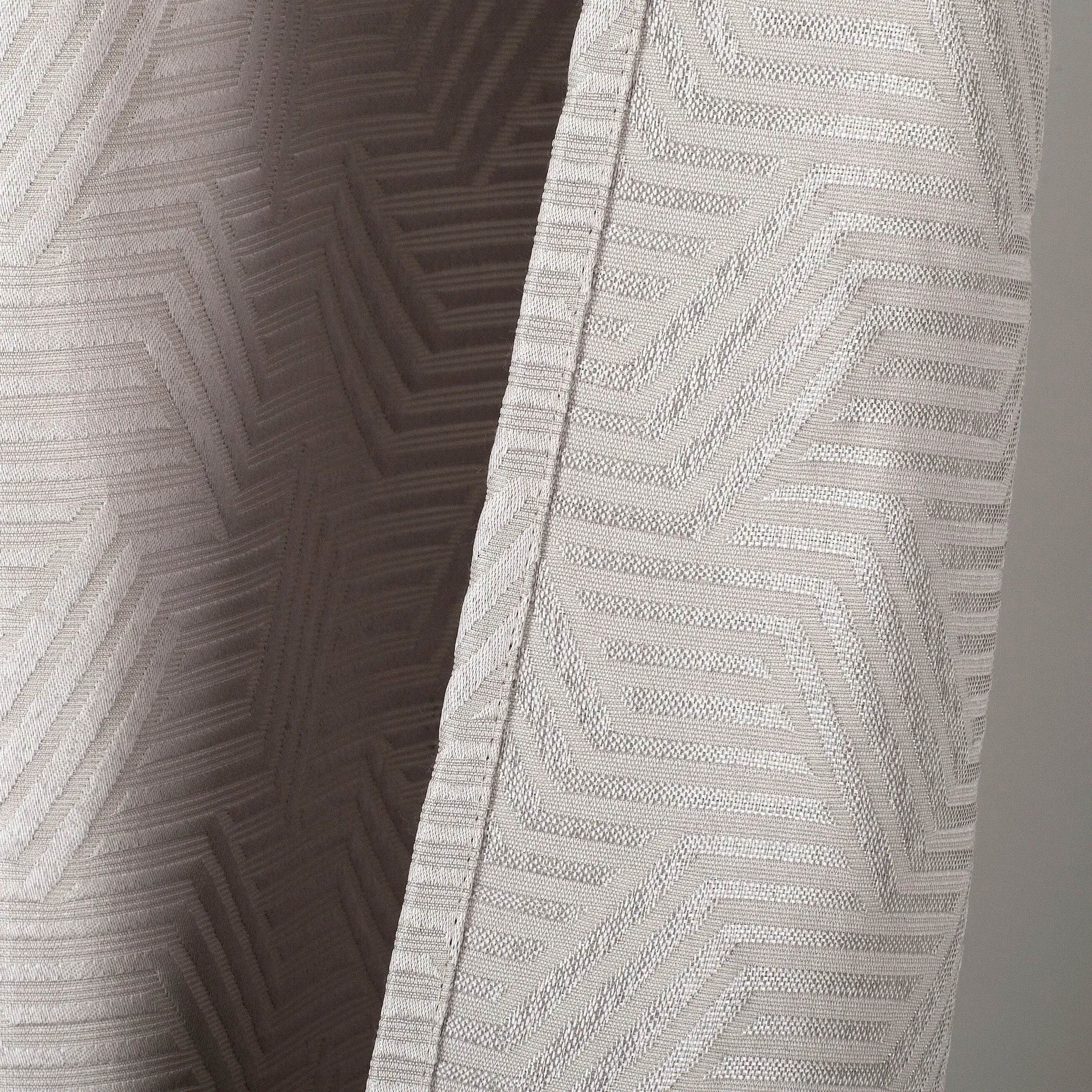 Dainty Home Monte Carlo 3D Embossed Textured Cotton Feel Geometric Designed Fabric Shower Curtain