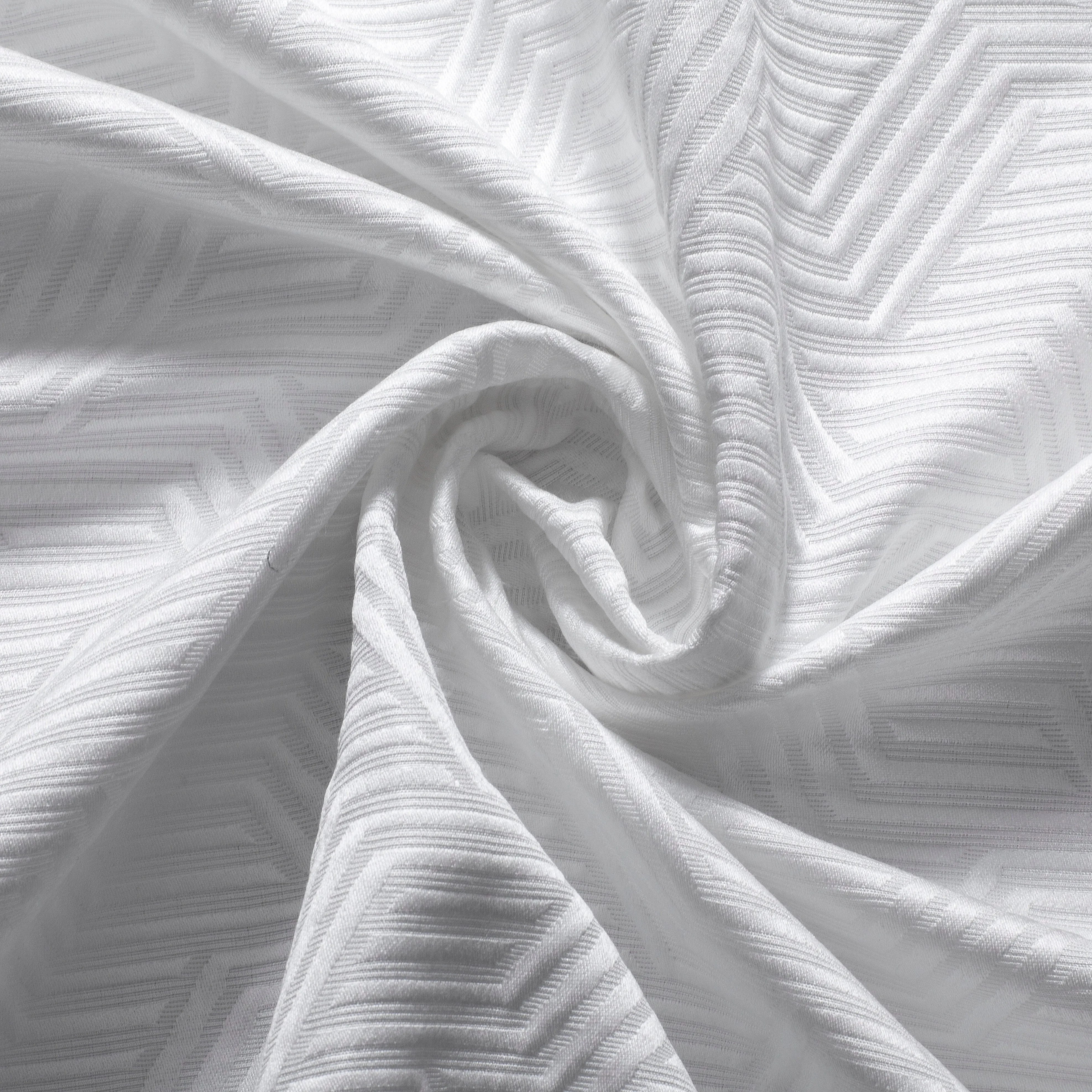 Dainty Home Monte Carlo 3D Embossed Textured Cotton Feel Geometric Designed Fabric Shower Curtain