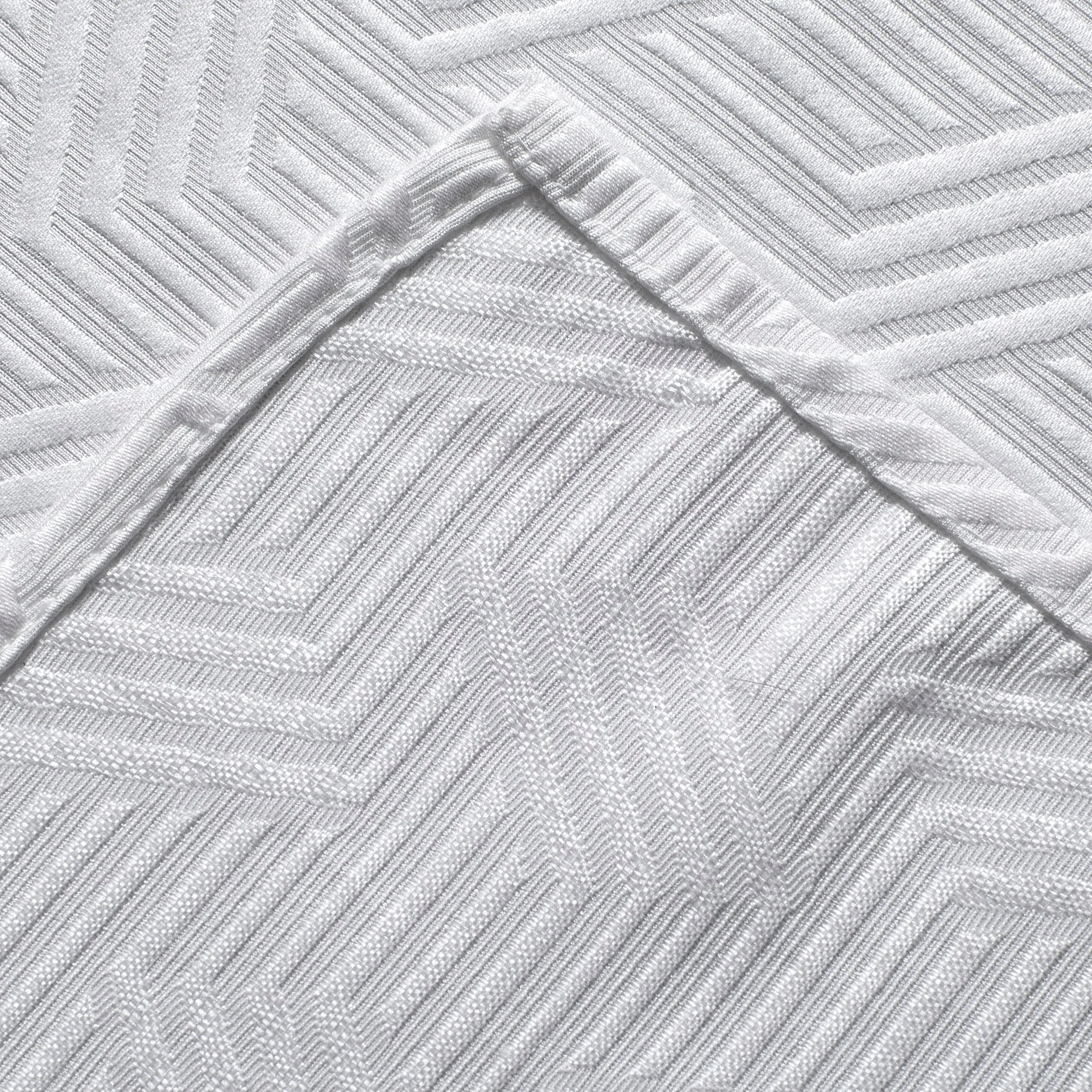 Dainty Home Monte Carlo 3D Embossed Textured Cotton Feel Geometric Designed Fabric Shower Curtain