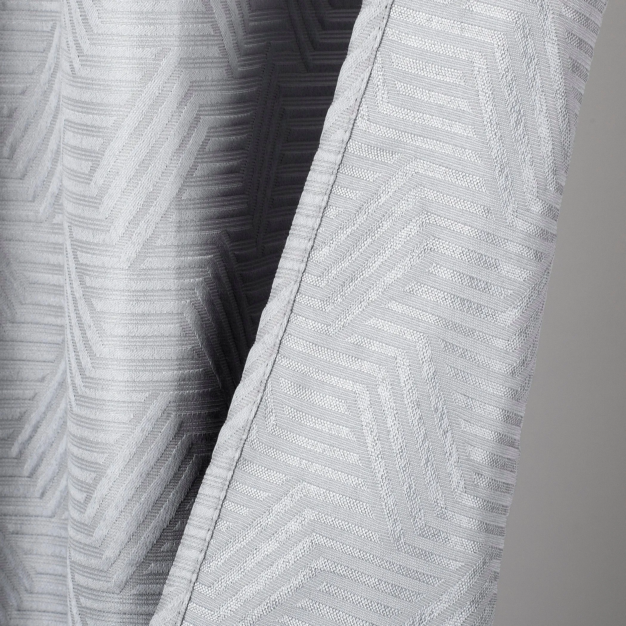 Dainty Home Monte Carlo 3D Embossed Textured Cotton Feel Geometric Designed Fabric Shower Curtain