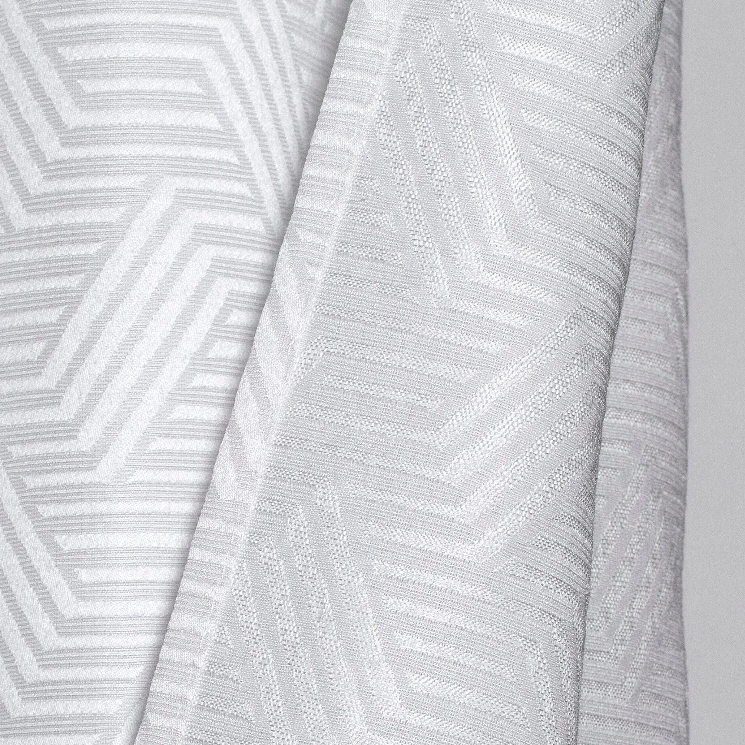 Dainty Home Monte Carlo 3D Embossed Textured Cotton Feel Geometric Designed Fabric Shower Curtain